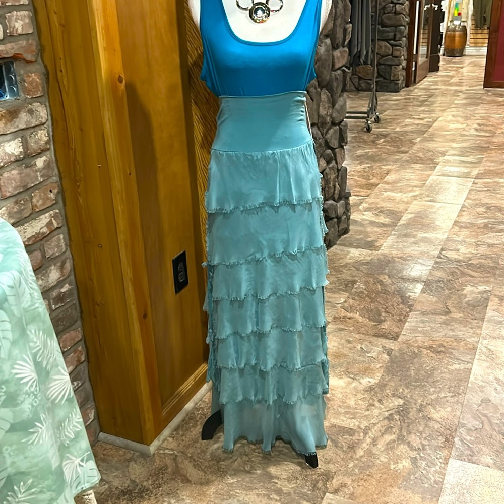 NWT Italy Moda 109% Washable Silk Maxi Skirt OS